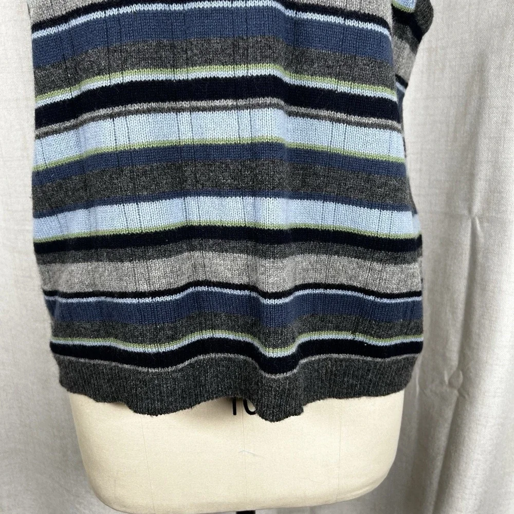 Vintage J. Crew Sweater‎ Vest Men's XL Striped Lambswool Preppy 90s Golf Grandpa